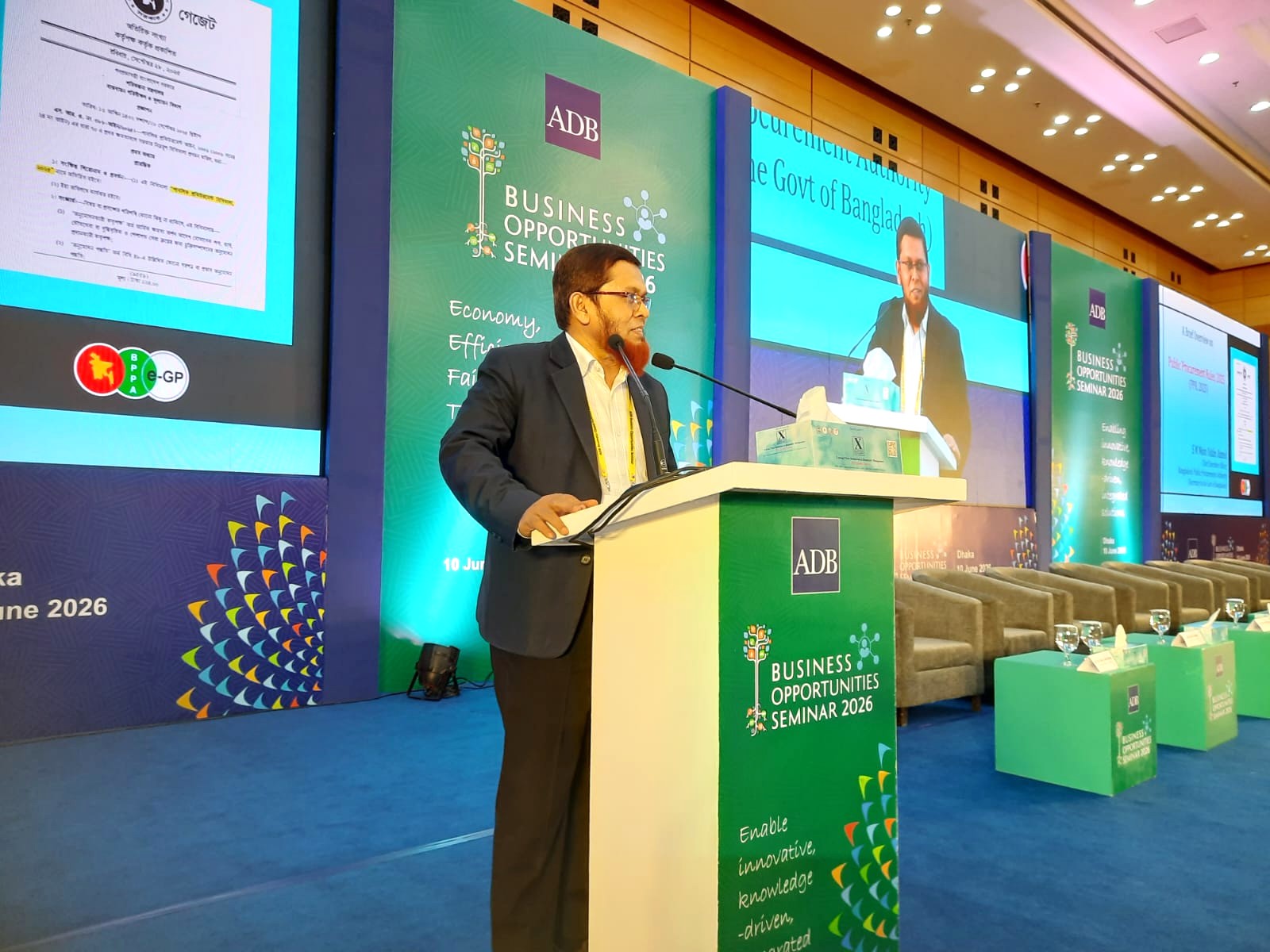 ADB Business Opportunity Workshop-Chief Executive Officer (Secretary) of BPPA Mr. S. M. Moin Uddin Ahmed speaking at ADB Business Opportunity Workshop 